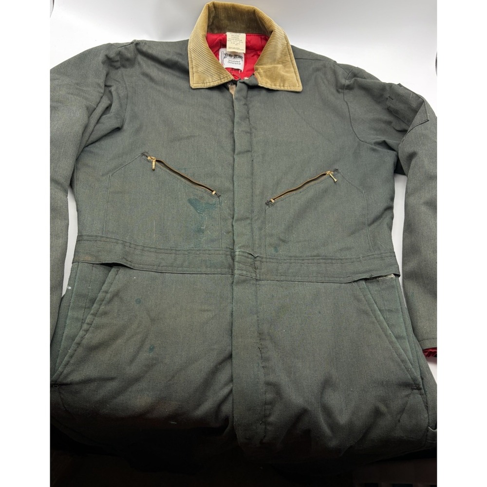 Walls Zero Zone Insulated Coveralls Size M 38-40 Green Vintage Made USA Workwear